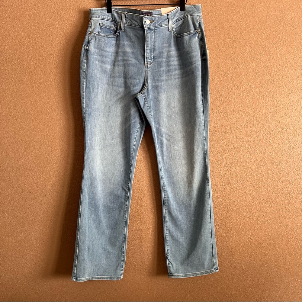 NYDJ Marilyn Straight Morning Sky Blue Denim Jeans Size 16 NWT